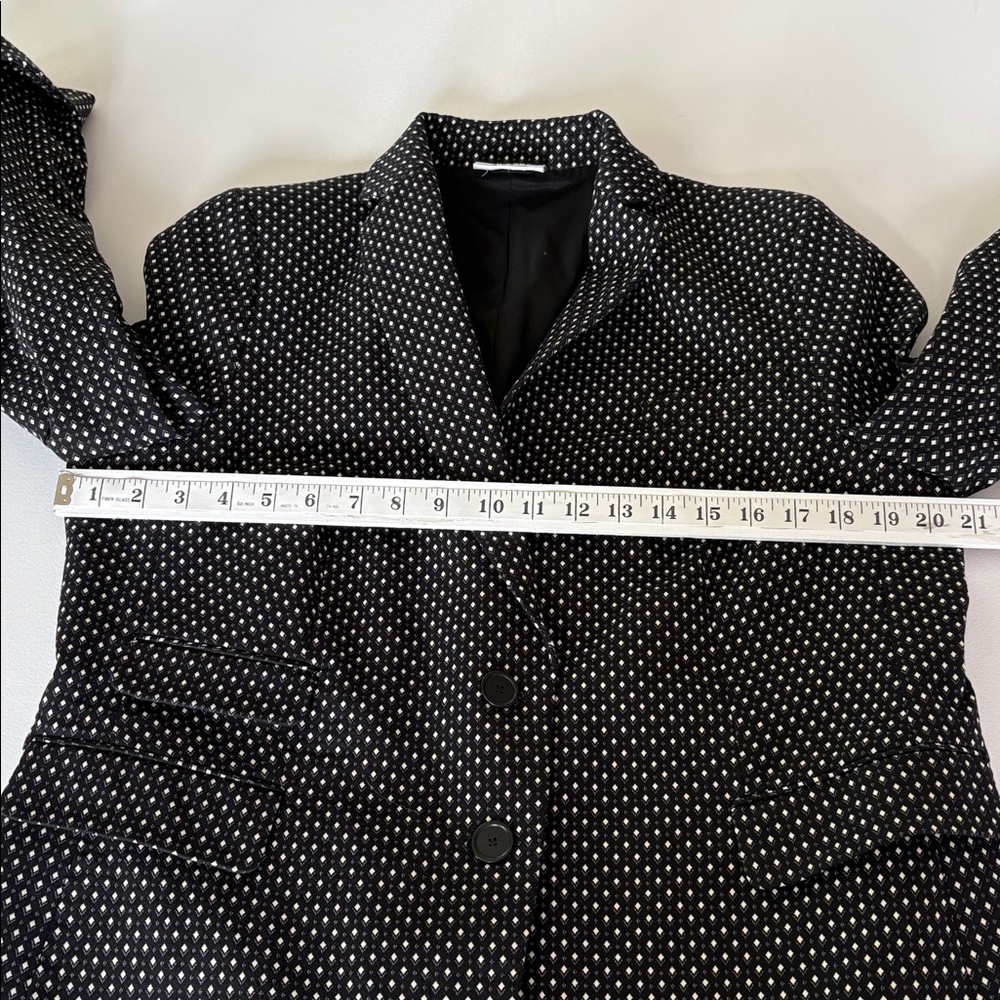 Akris Punto Diamond Checked Blazer Two Button Close Career Office Casual Size 14 - Picture 11 of 12